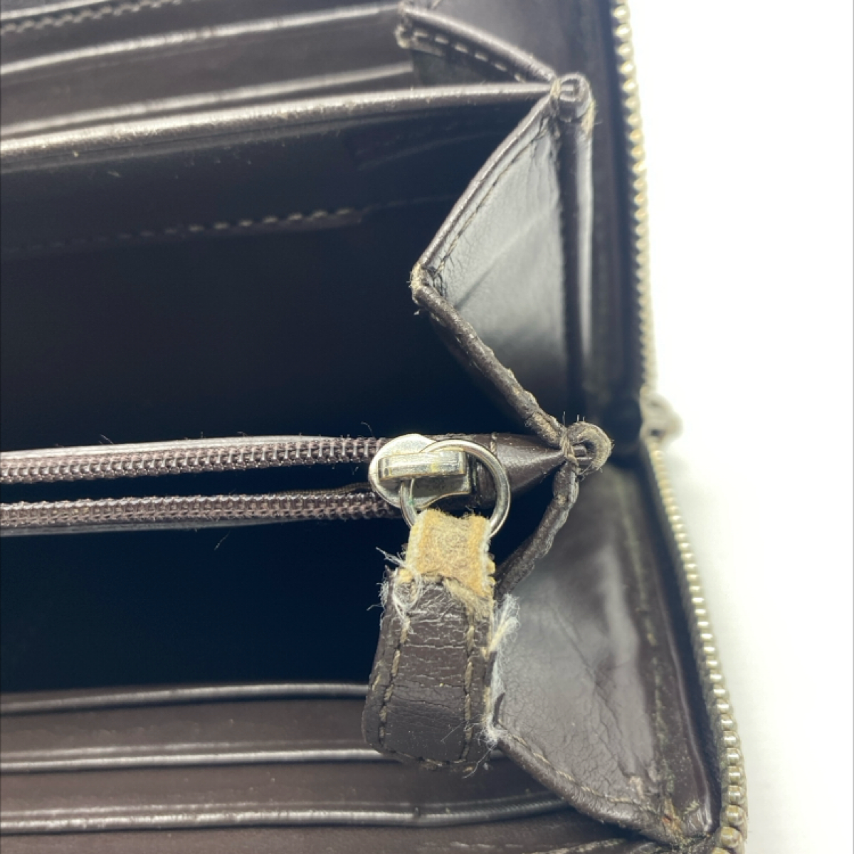 Coach Signature C Brown Coated Canvas Zip Around Wallet