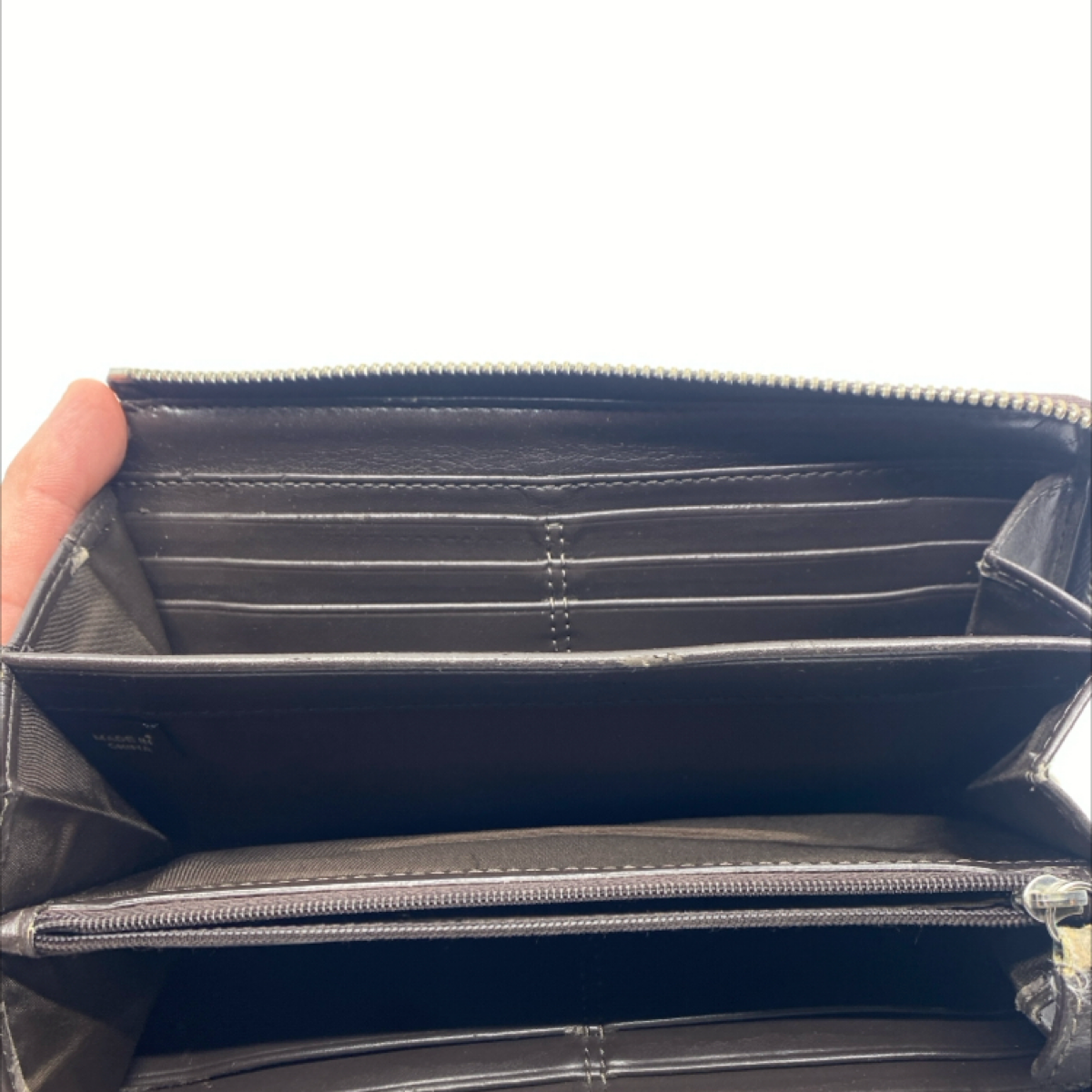 Coach Signature C Brown Coated Canvas Zip Around Wallet