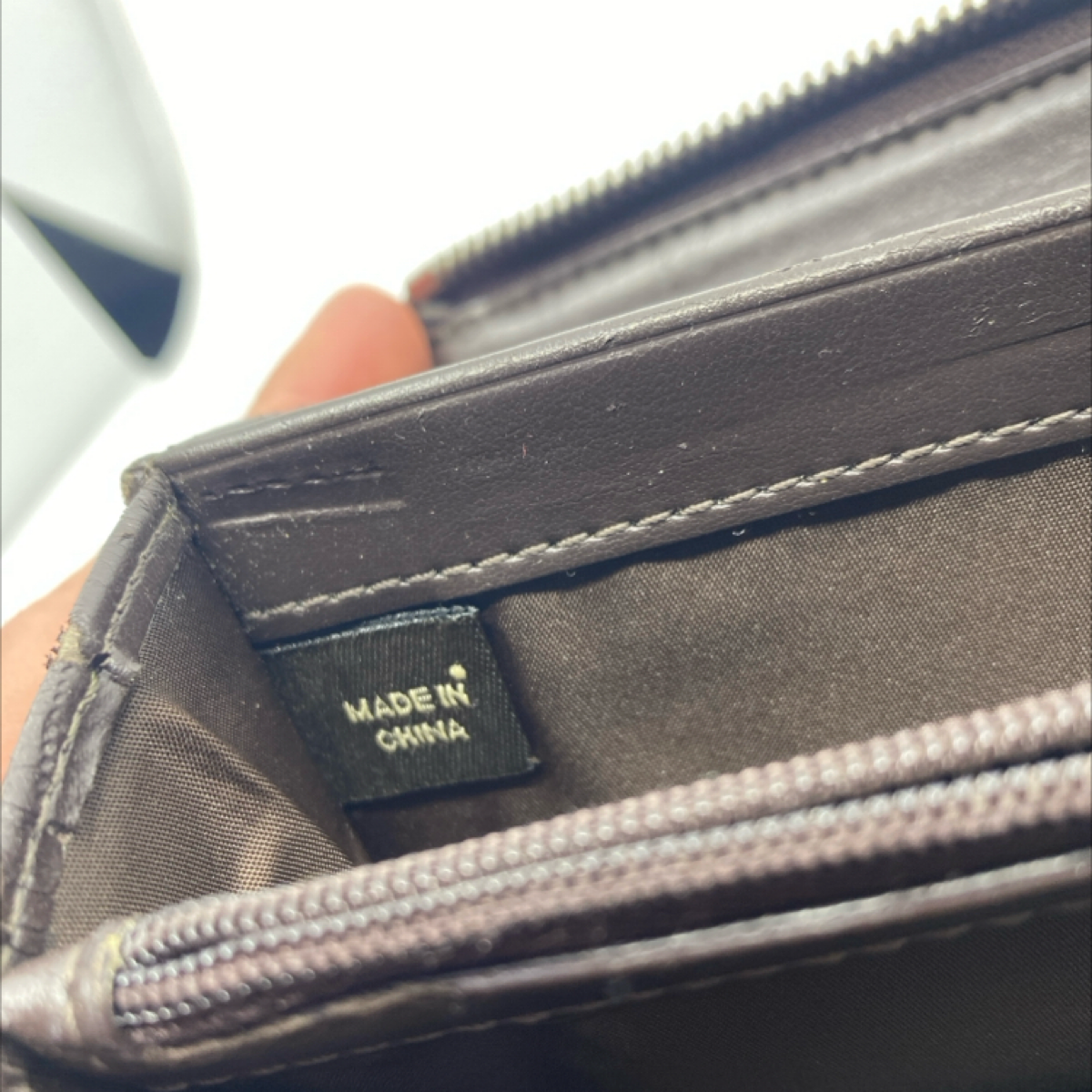 Coach Signature C Brown Coated Canvas Zip Around Wallet