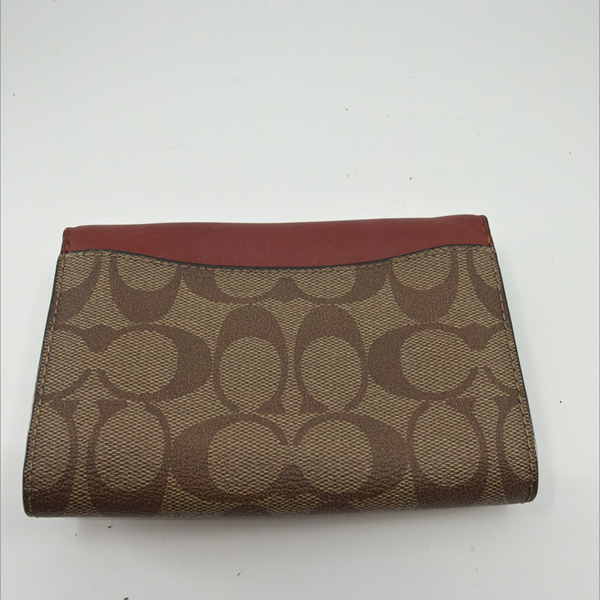Coach Buckle Small Wallet Brown Signature Canvas