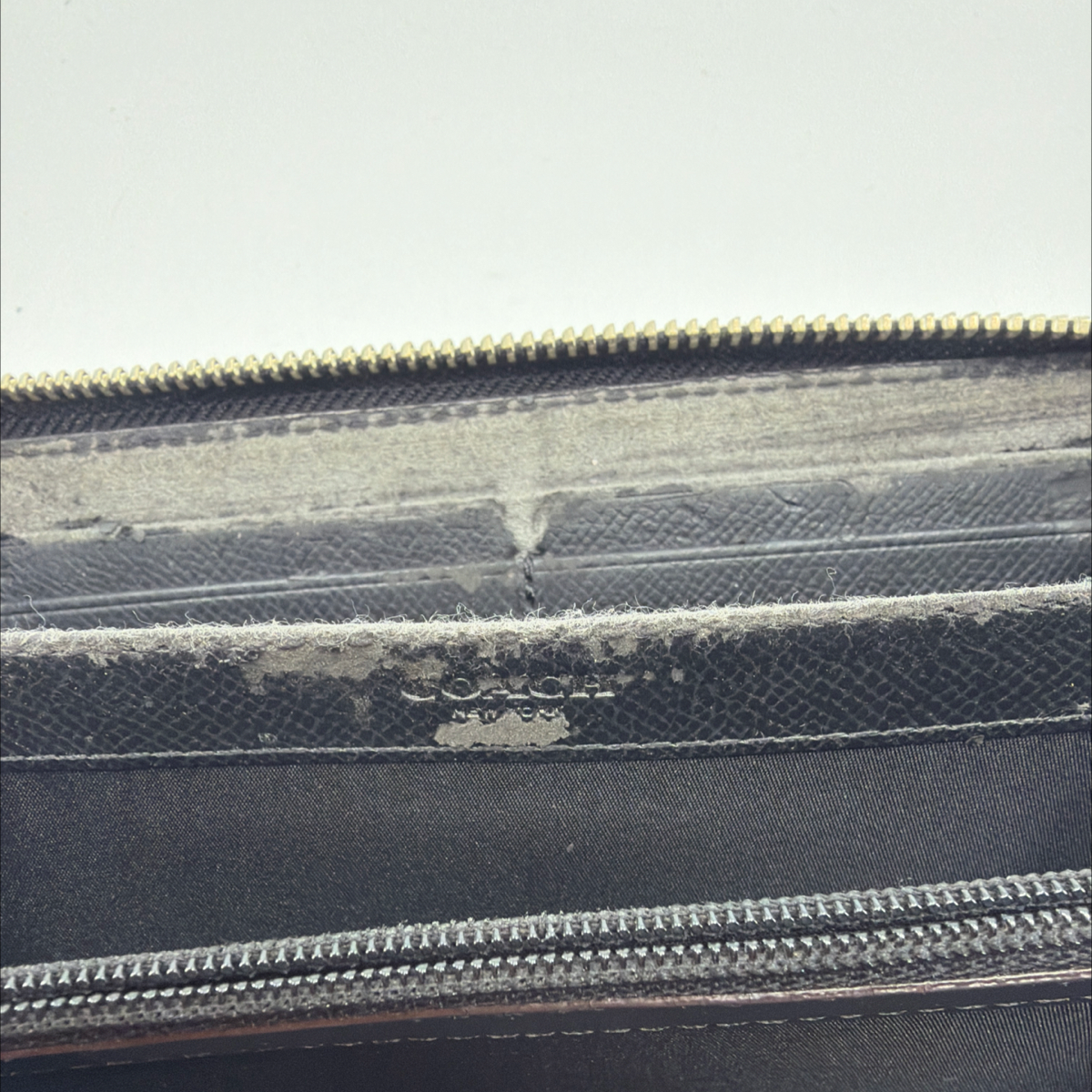 Coach Zip Around Grey Leopard Print Coated Canvas Wallet