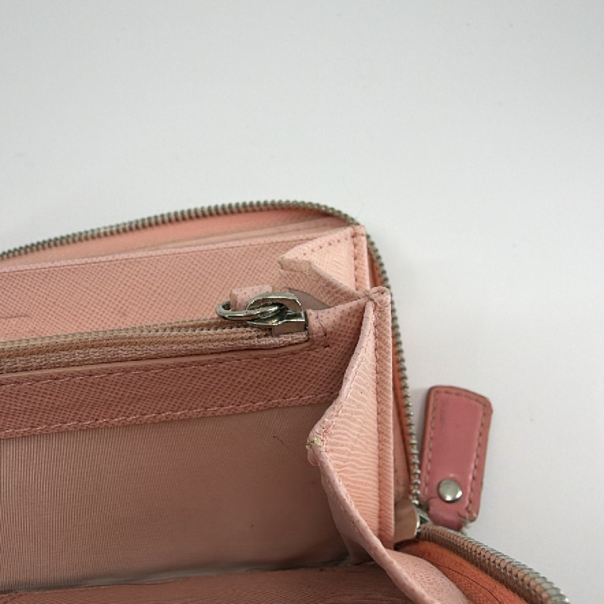 Coach Accordion Zip Pink Signature C Coated Canvas Wallet