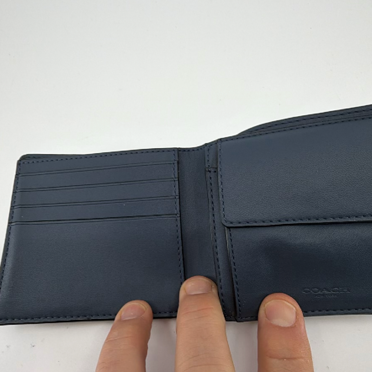Coach Signature C Bifold Wallet Charcoal Pink Coated Canvas