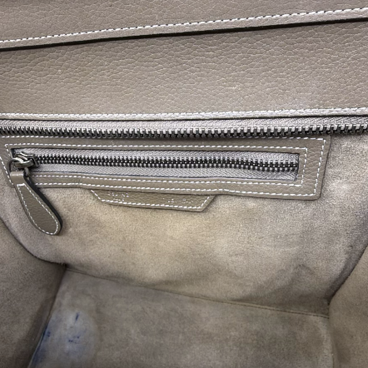 Celine Luggage Tote Khaki Leather Handbag