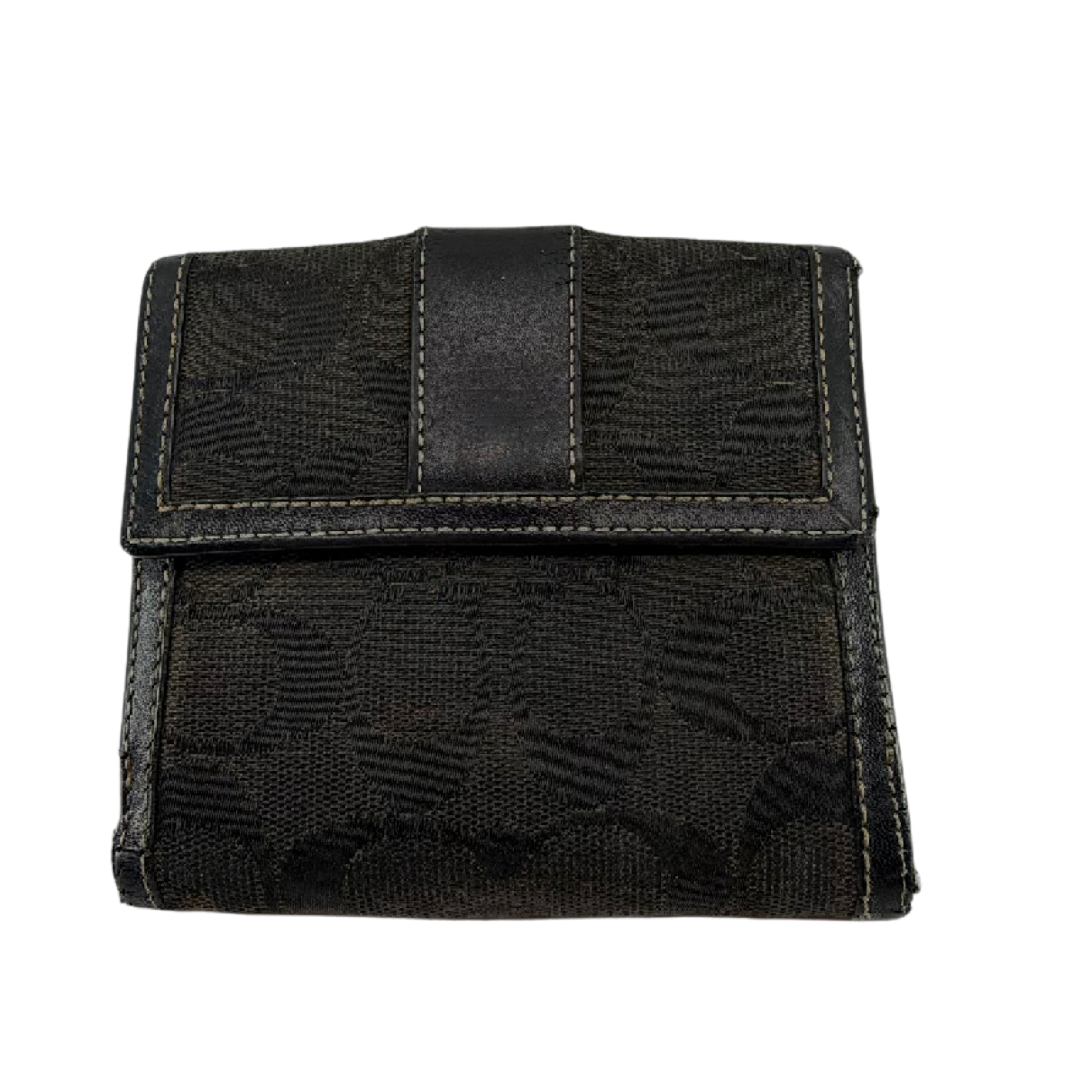 Coach Signature C Black Canvas & Leather Bifold Wallet
