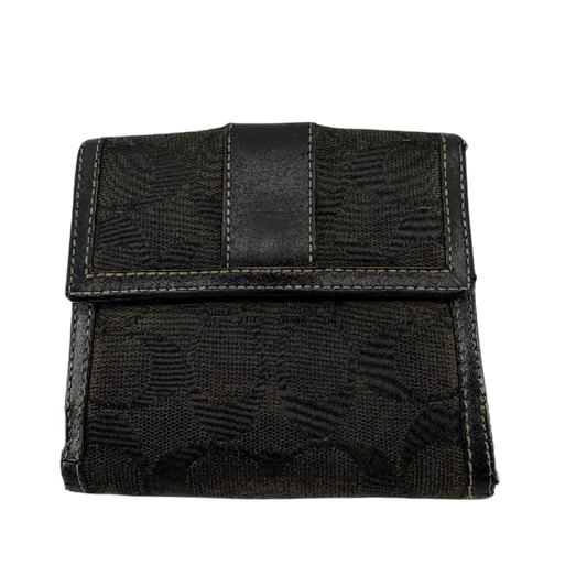 Coach Signature C Black Canvas & Leather Bifold Wallet