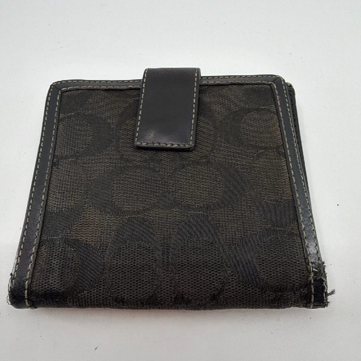 Coach Signature C Black Canvas & Leather Bifold Wallet