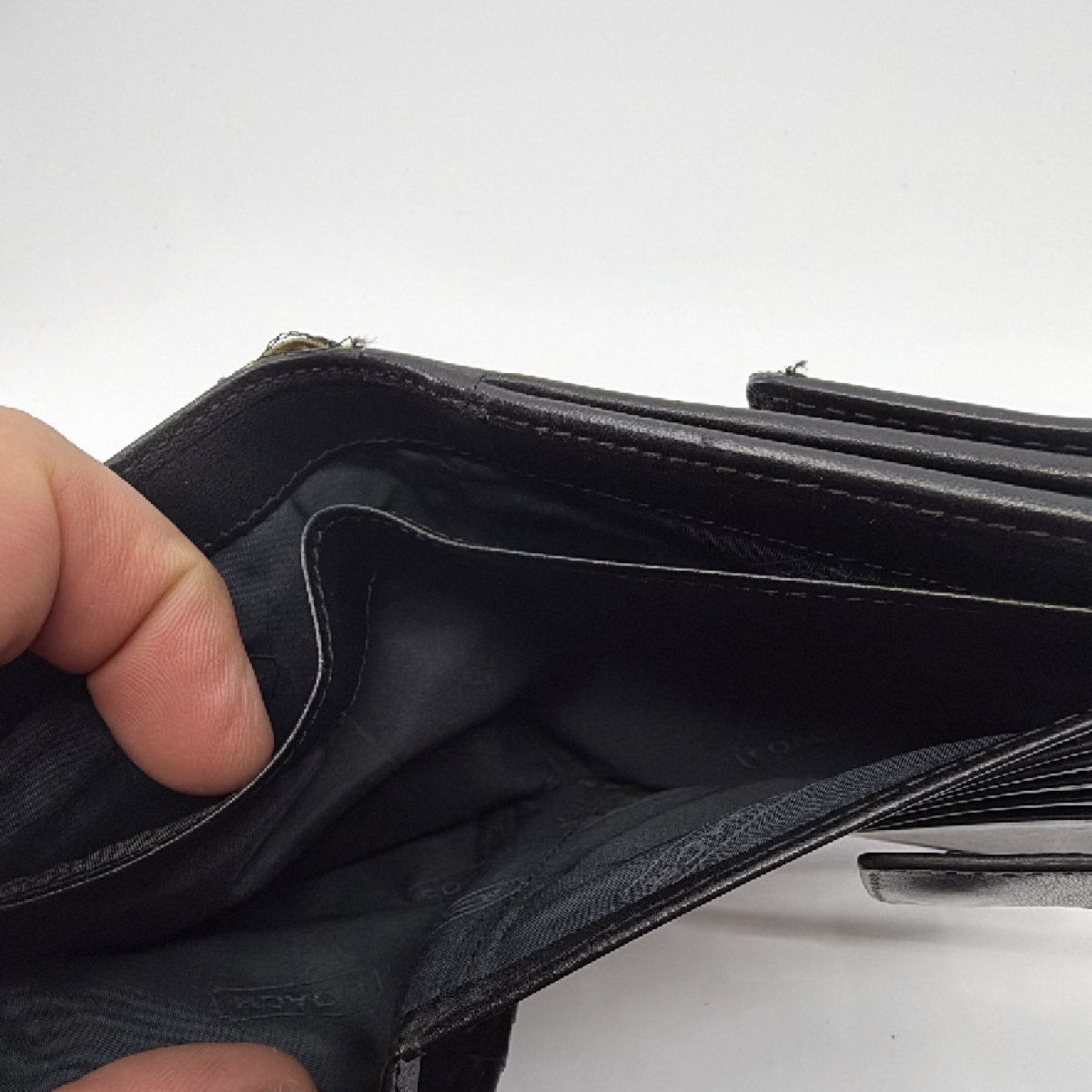 Coach Signature C Black Canvas & Leather Bifold Wallet