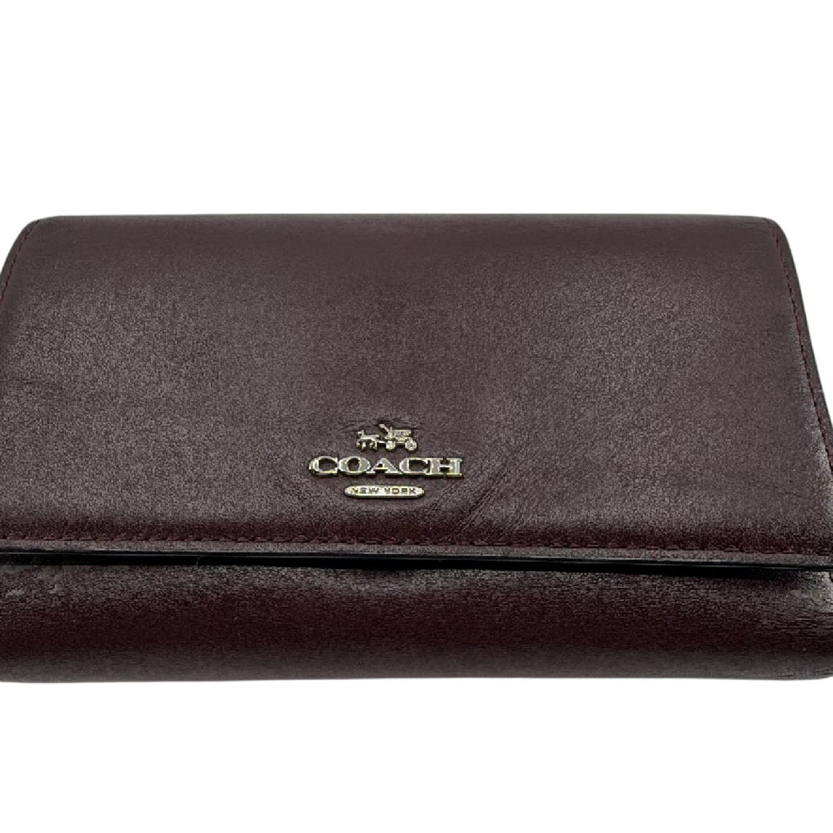 Coach Convertible Wallet Burgundy Pebbled Leather Wallet