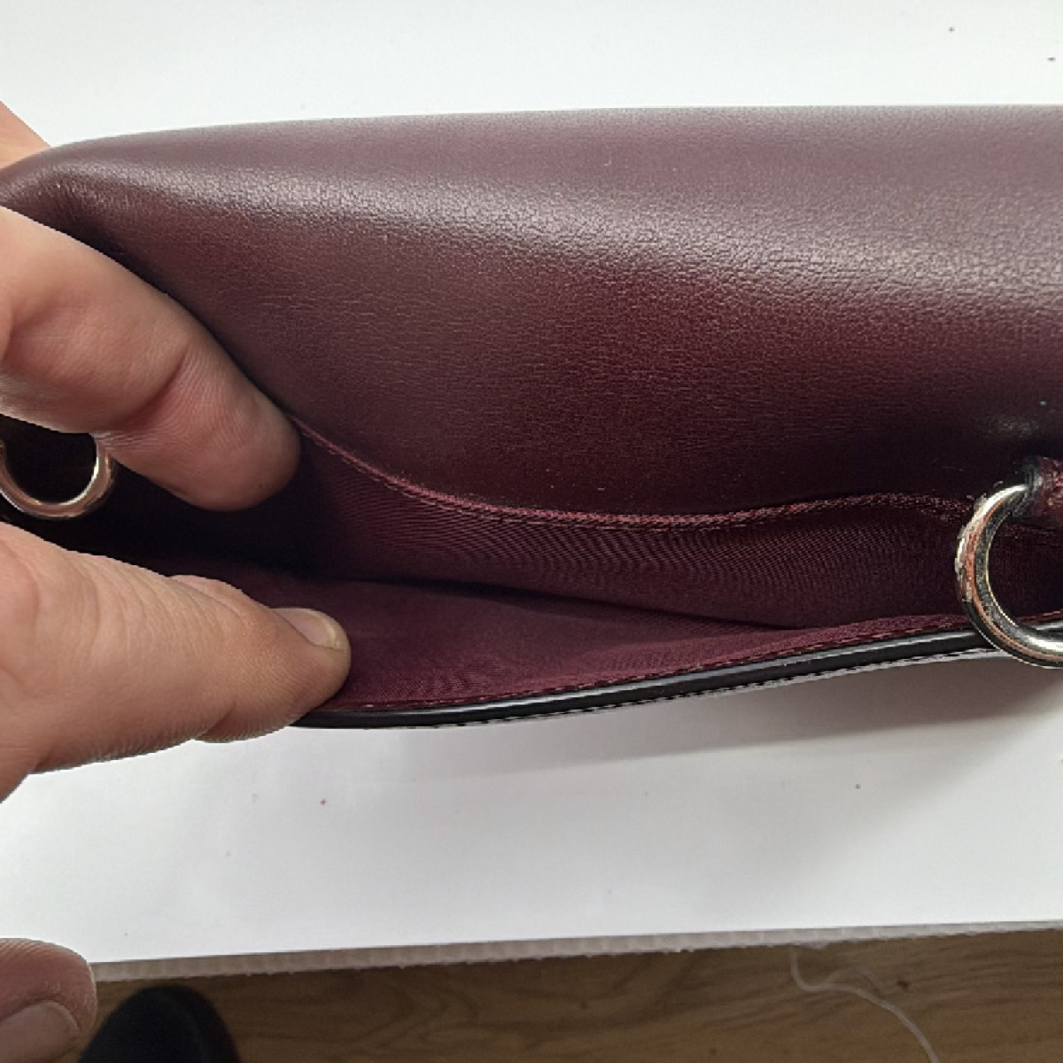 Coach Convertible Wallet Burgundy Pebbled Leather Wallet