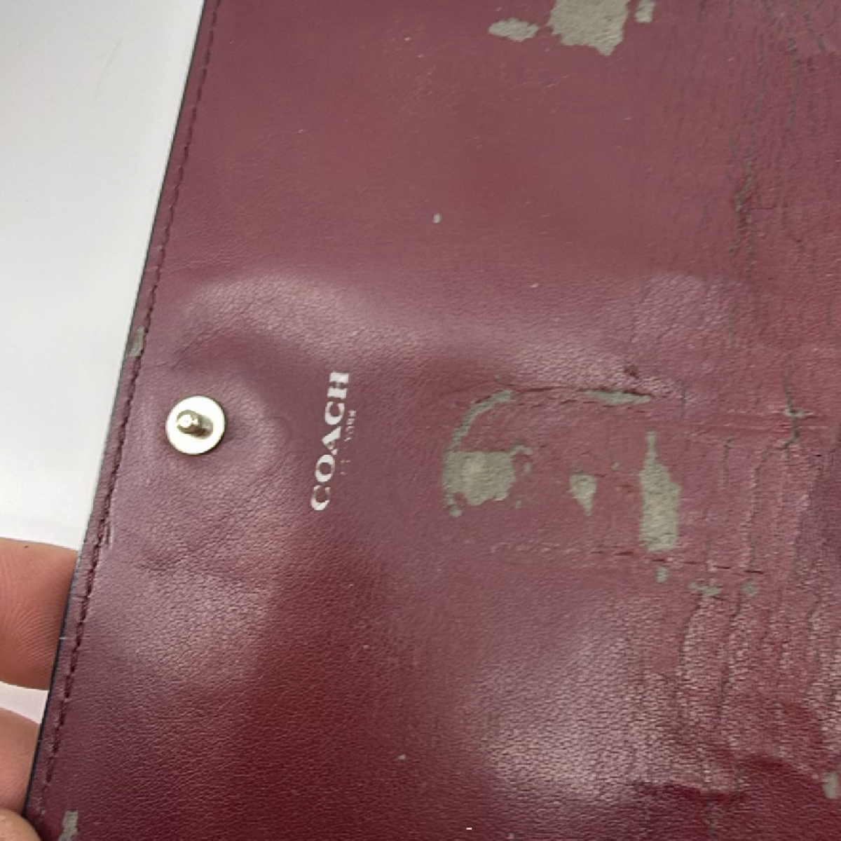 Coach Convertible Wallet Burgundy Pebbled Leather Wallet