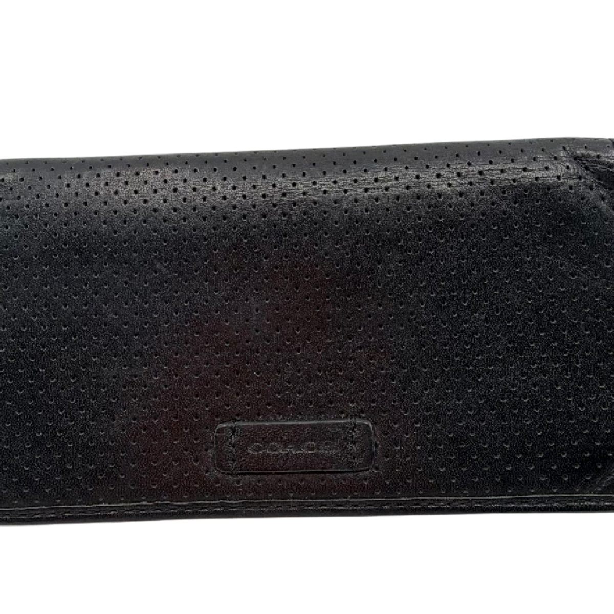 Coach Perforated Black Leather Wallet