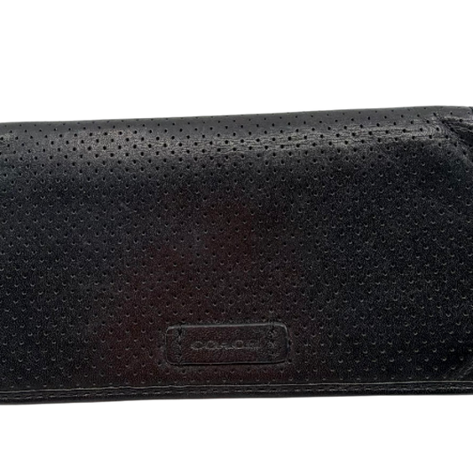 Coach Perforated Black Leather Wallet