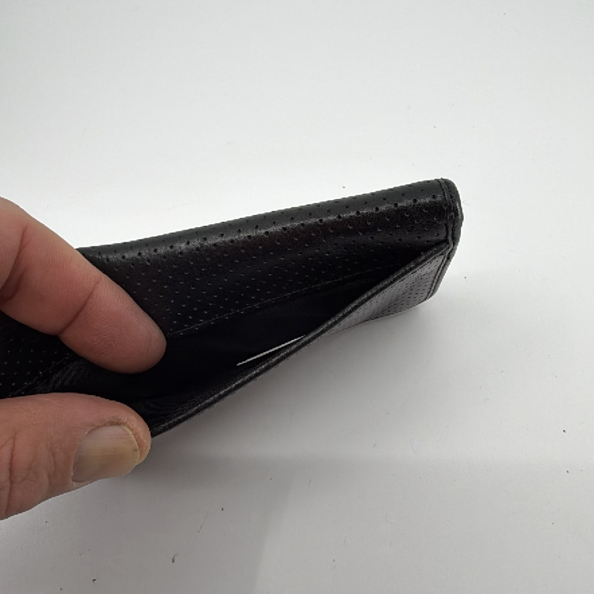 Coach Perforated Black Leather Wallet