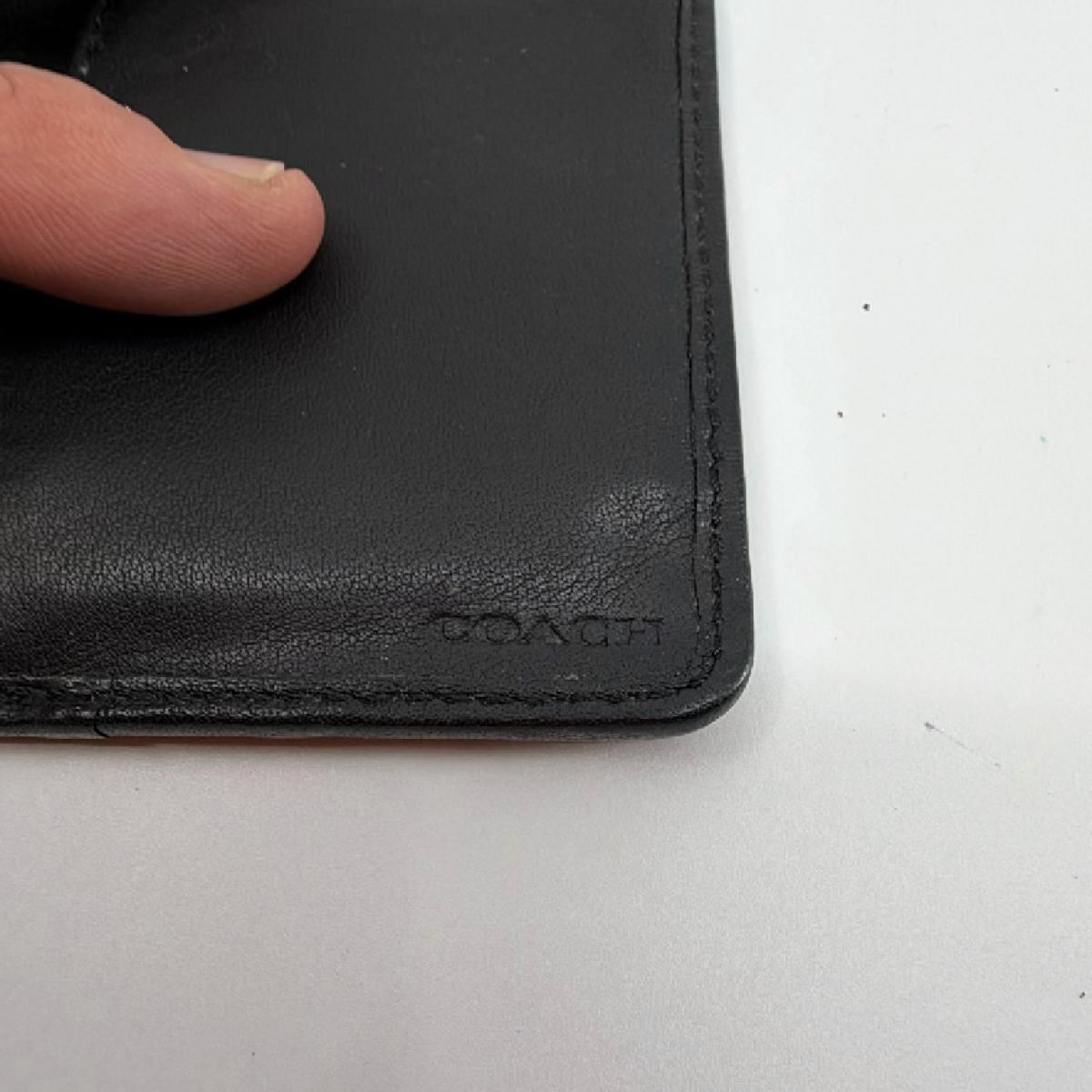 Coach Perforated Black Leather Wallet