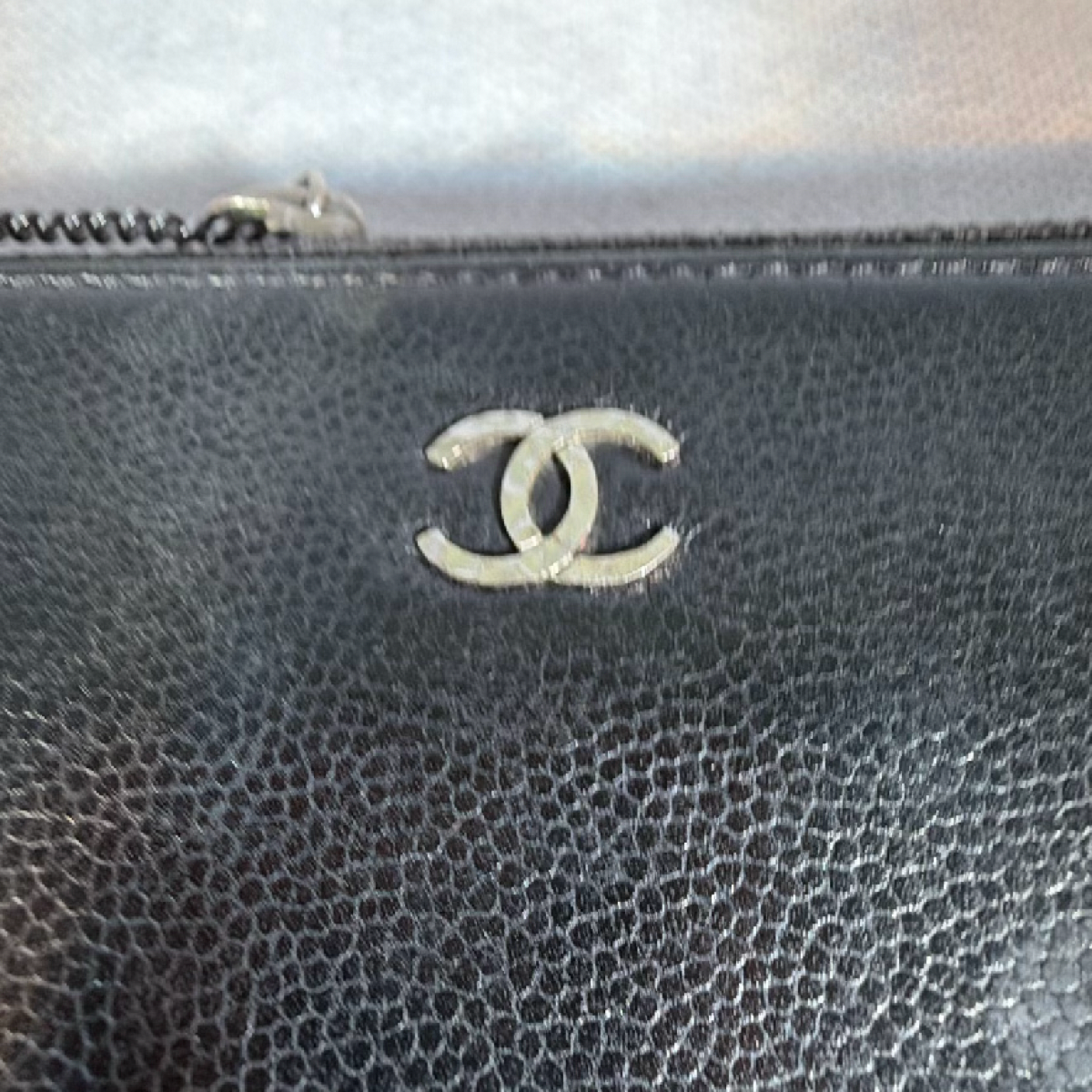 Chanel Classic Zip Around Black Caviar Leather Wallet