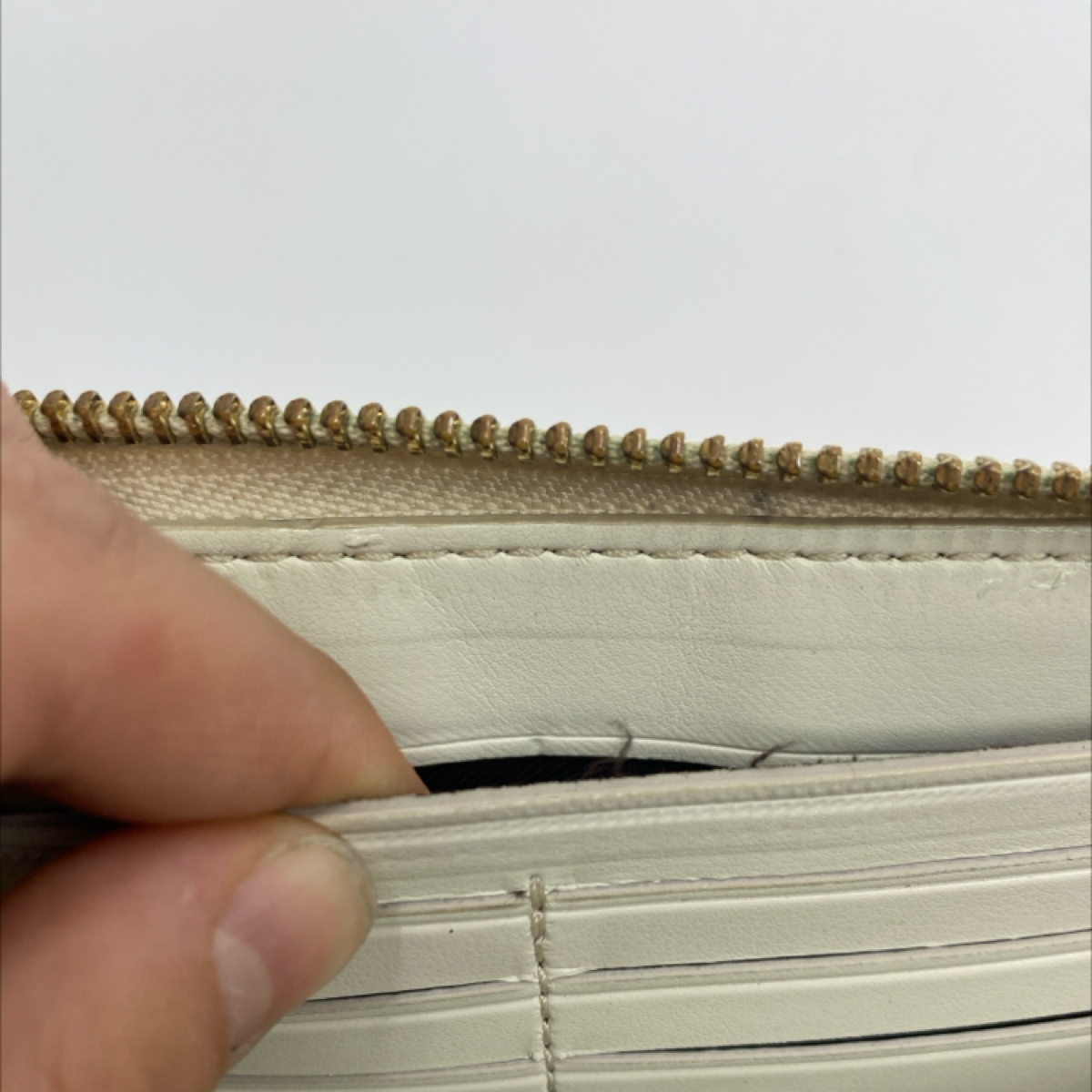 Coach Signature C Zip Around Beige Cream Coated Canvas Wallet