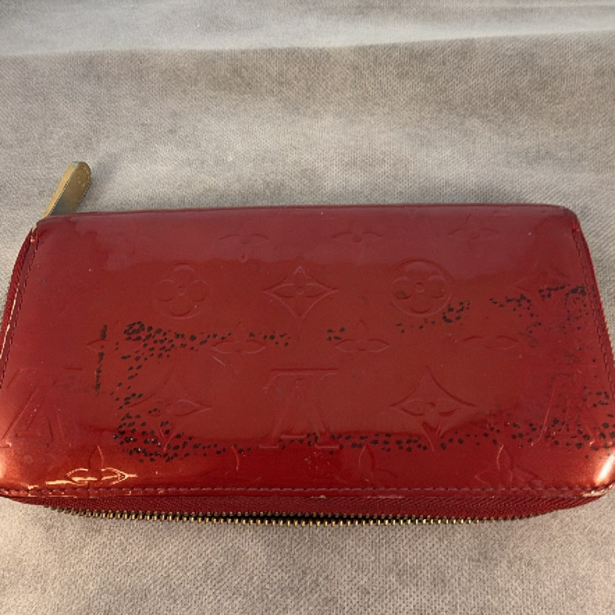 Louis Vuitton Zippy Wallet Red Monogram Vernis Wallet