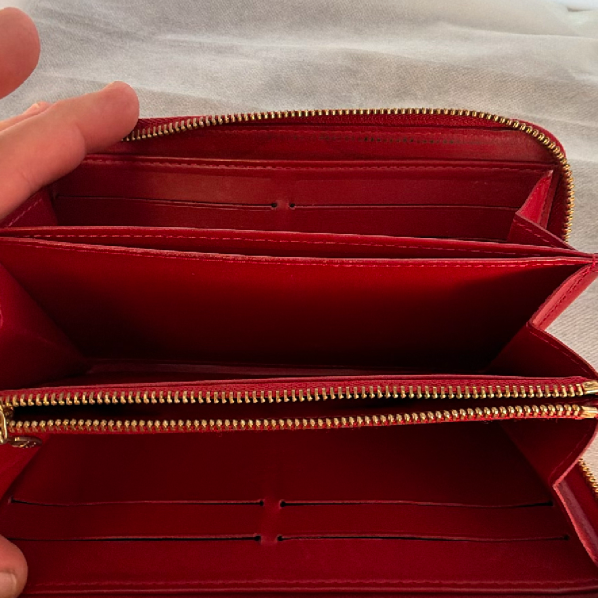 Louis Vuitton Zippy Wallet Red Monogram Vernis Wallet
