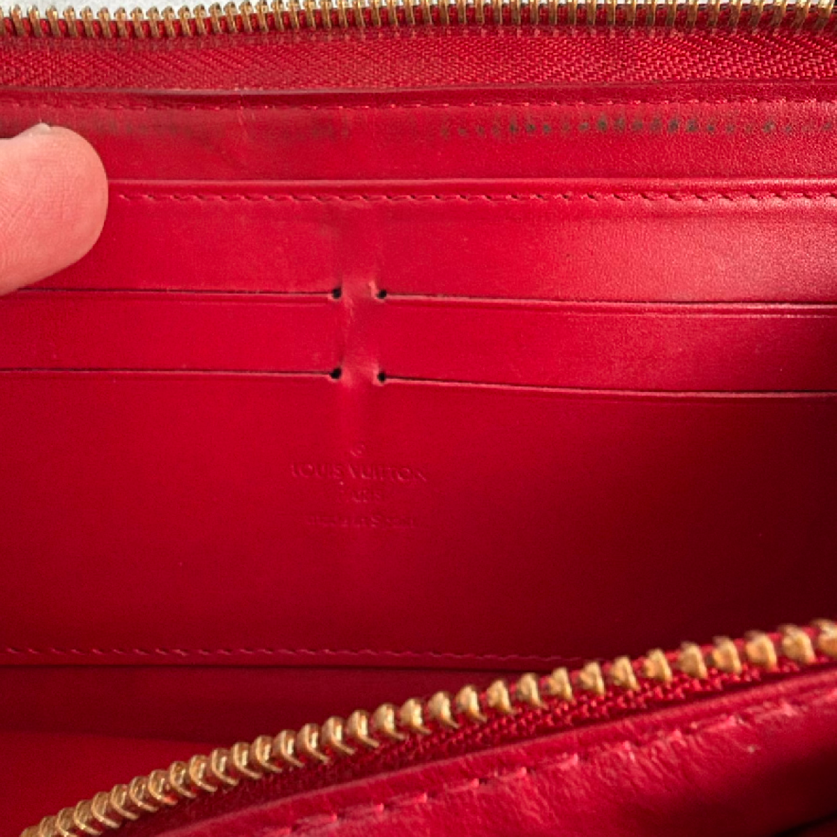 Louis Vuitton Zippy Wallet Red Monogram Vernis Wallet