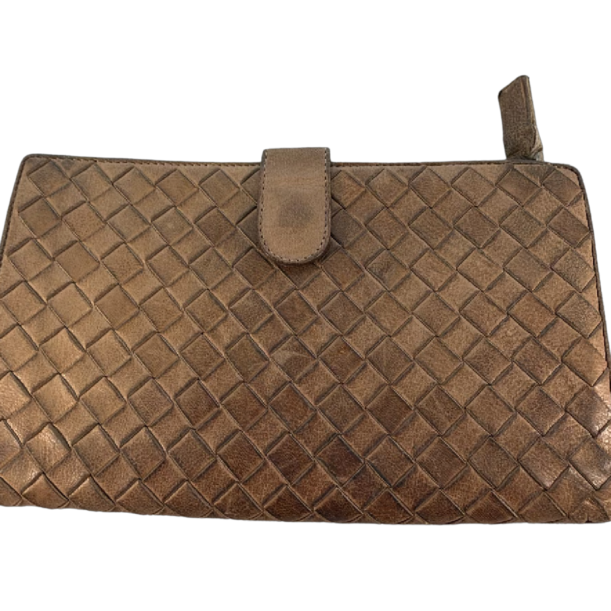 Bottega Veneta Intrecciato Continental Taupe Leather Wallet