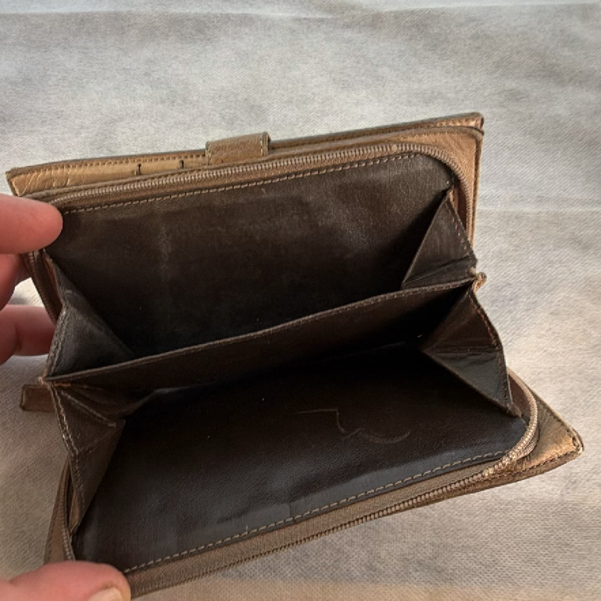 Bottega Veneta Intrecciato Continental Taupe Leather Wallet