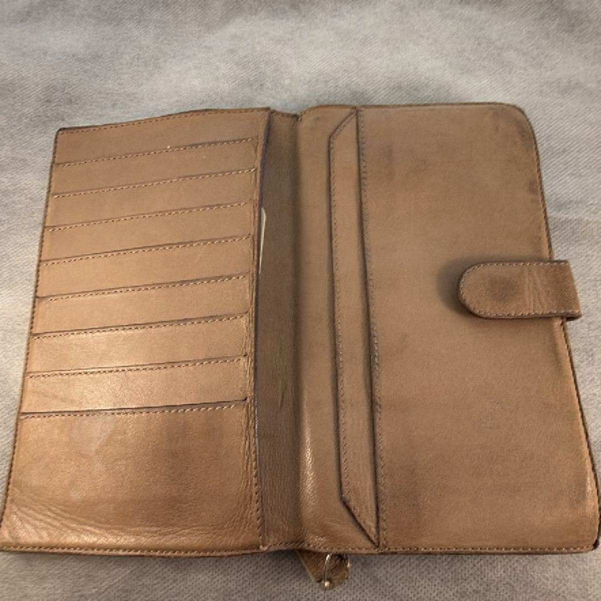 Bottega Veneta Intrecciato Continental Taupe Leather Wallet