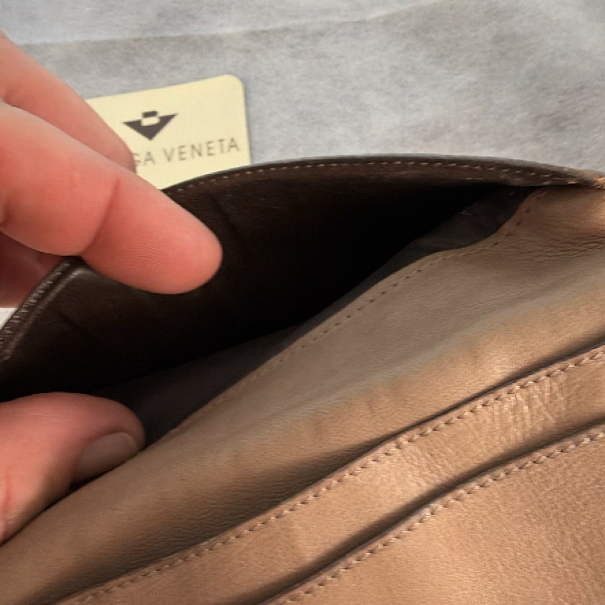 Bottega Veneta Intrecciato Continental Taupe Leather Wallet