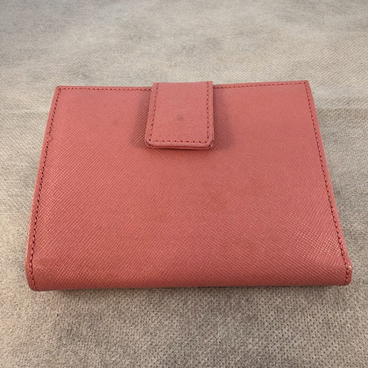 Prada Saffiano Leather Rose Pink Compact Wallet