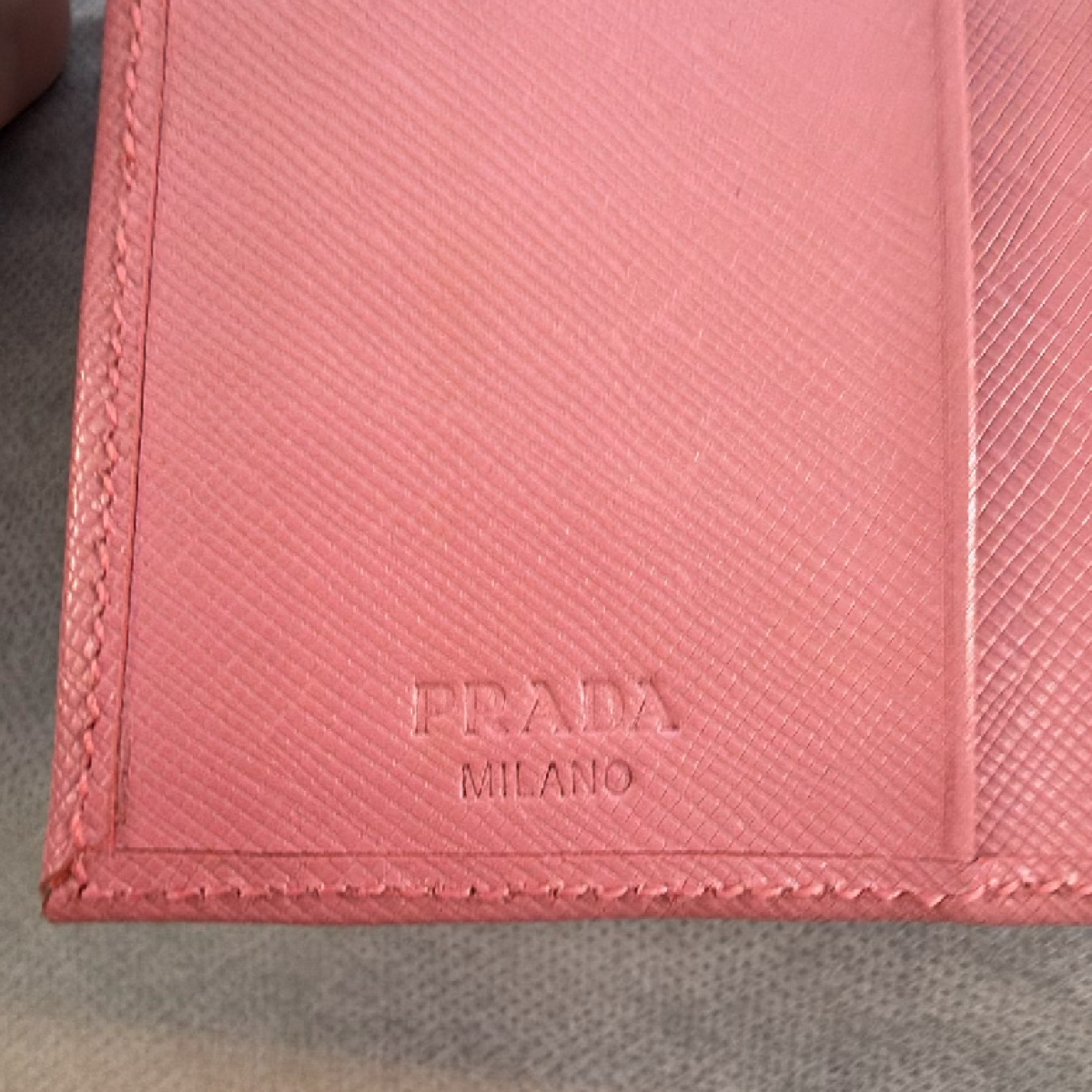 Prada Saffiano Leather Rose Pink Compact Wallet