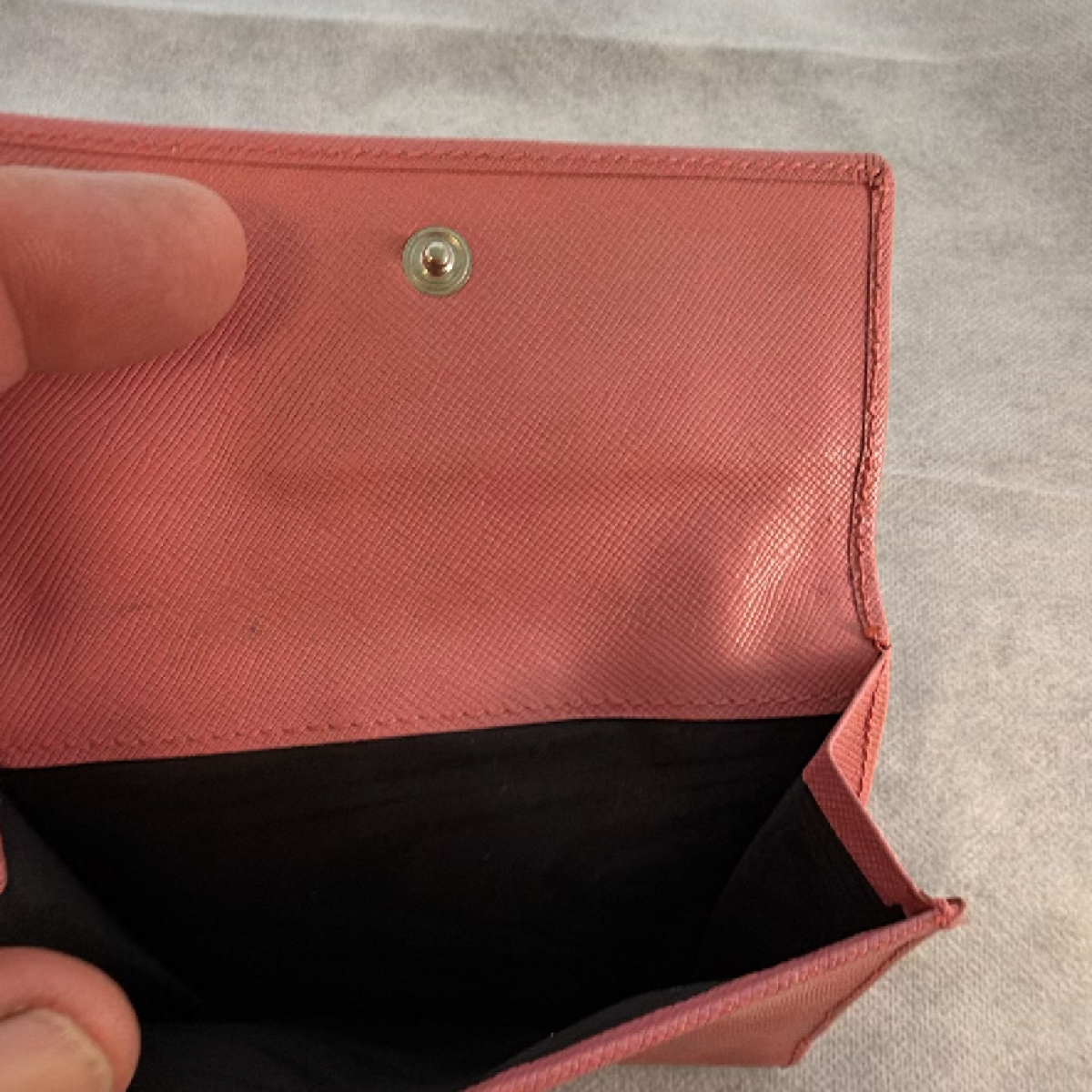 Prada Saffiano Leather Rose Pink Compact Wallet