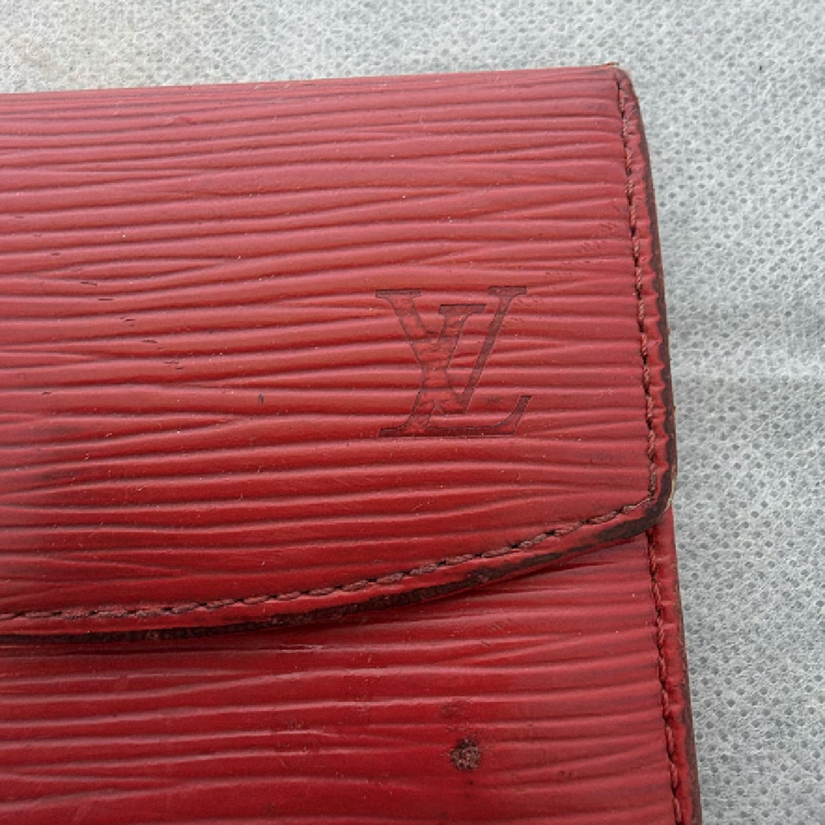 Louis Vuitton Porte Monnaie Gousset Red Epi Leather Coin Case