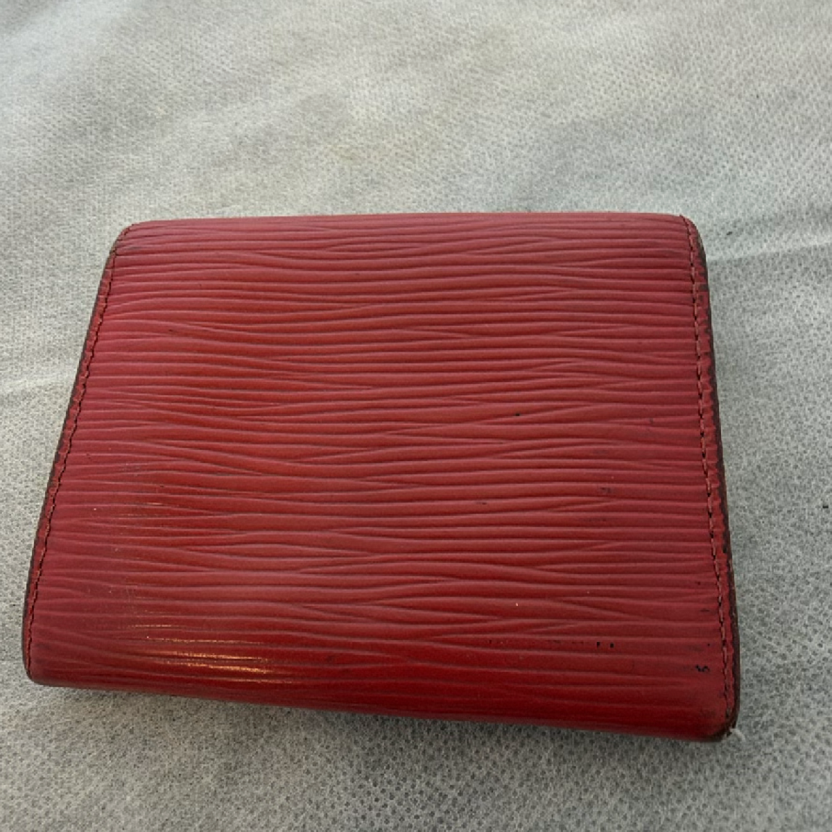 Louis Vuitton Porte Monnaie Gousset Red Epi Leather Coin Case