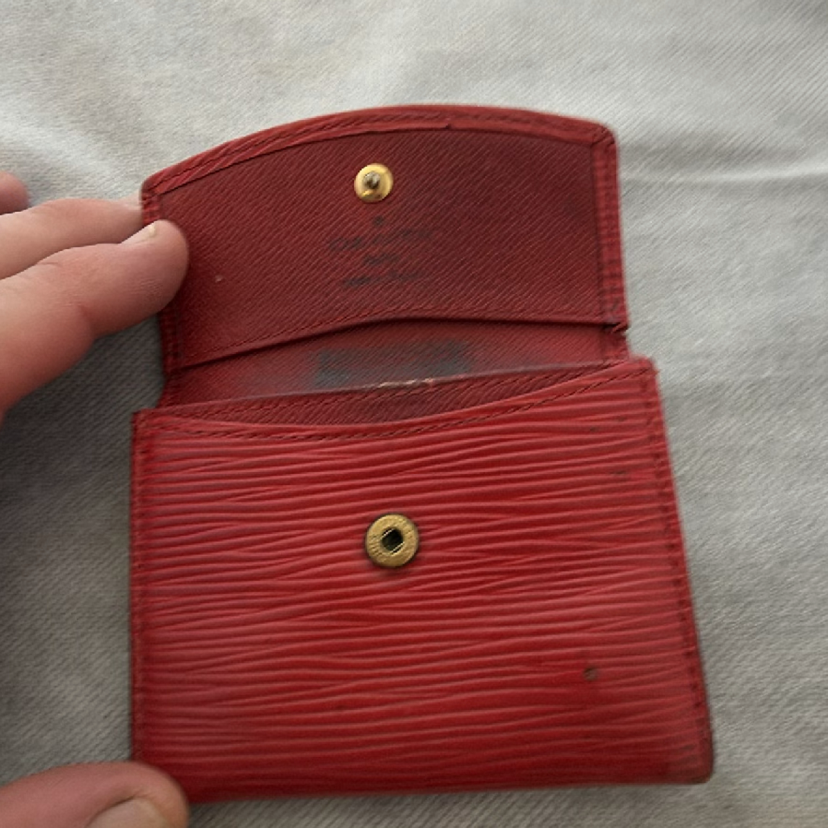 Louis Vuitton Porte Monnaie Gousset Red Epi Leather Coin Case