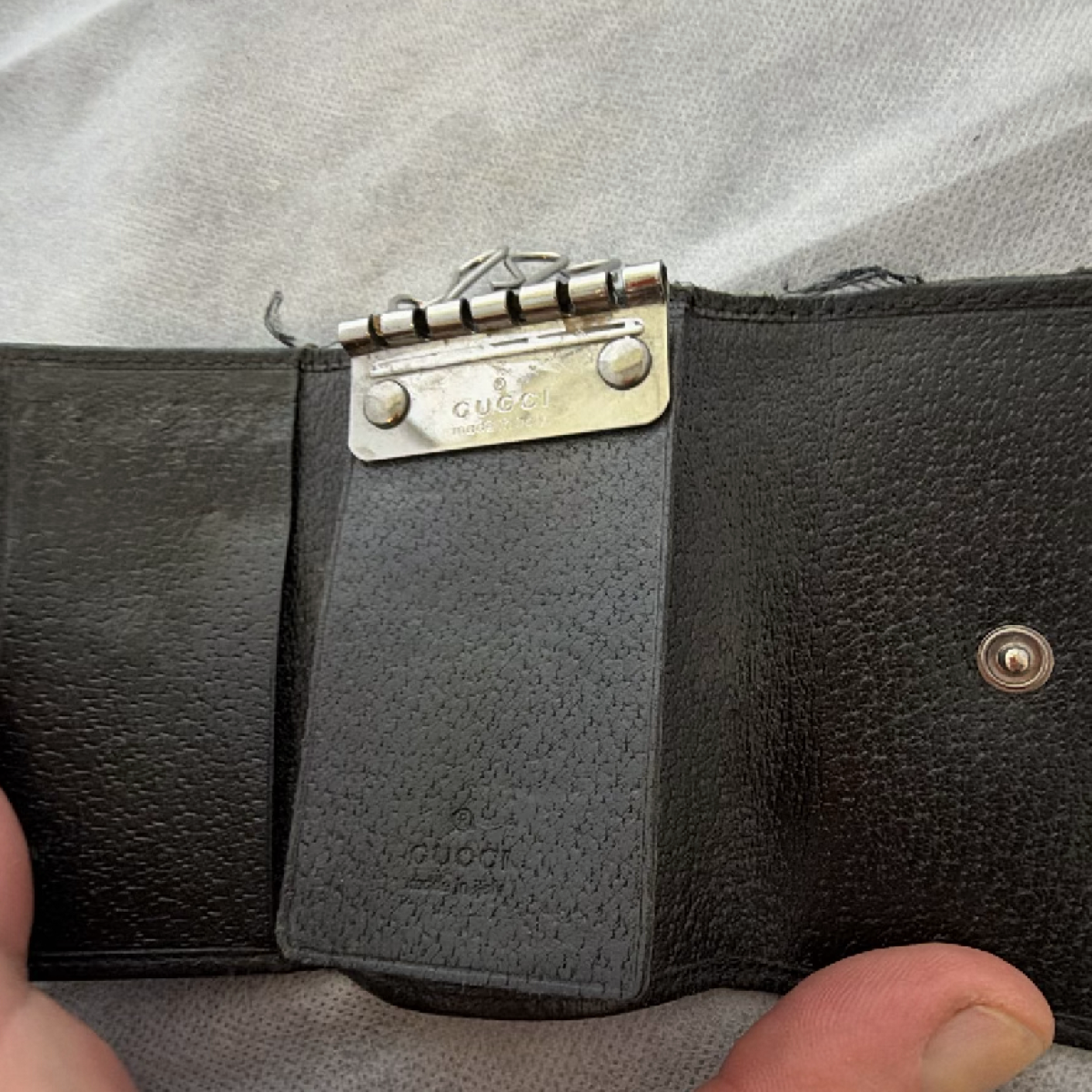 Gucci 6-Ring Key Case Black GG Monogram Canvas