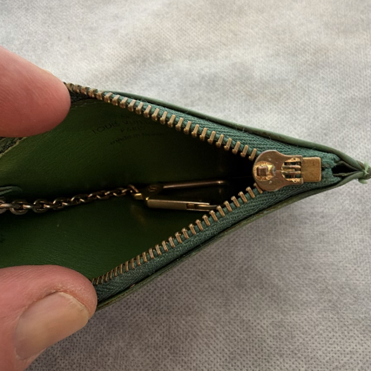 Louis Vuitton Pochette Clés Green Epi Leather Key Pouch