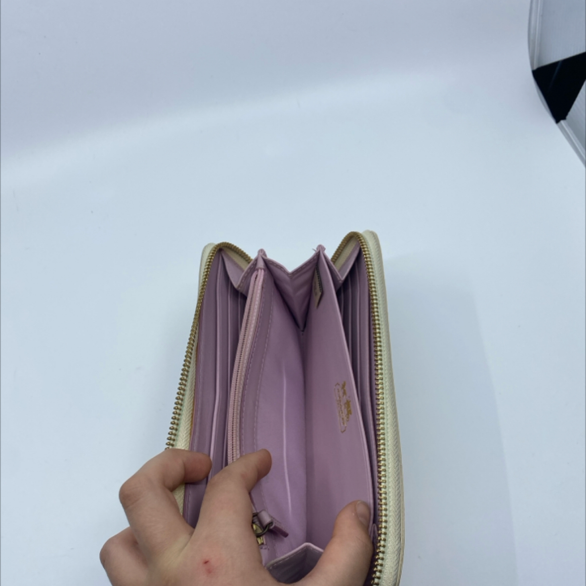 Coach Signature C Dot Cream Multi Zip Around Wallet