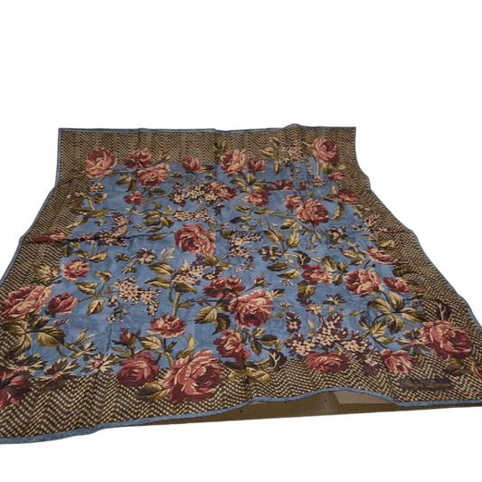 Ralph Lauren Floral Print Blue Fabric Scarf