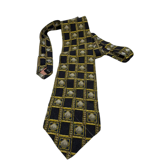 Vallauri Blue Geometric Silk Necktie