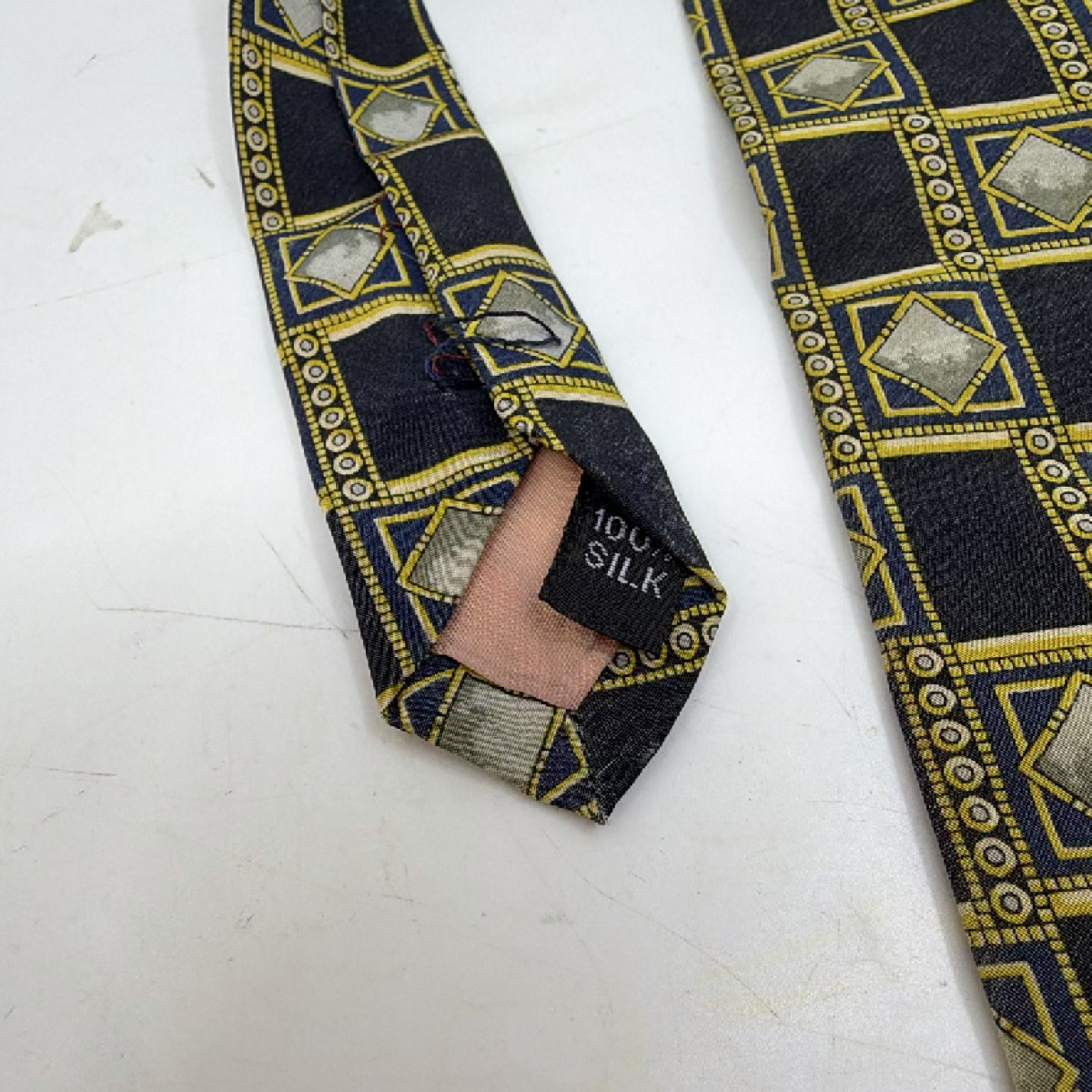 Vallauri Blue Geometric Silk Necktie