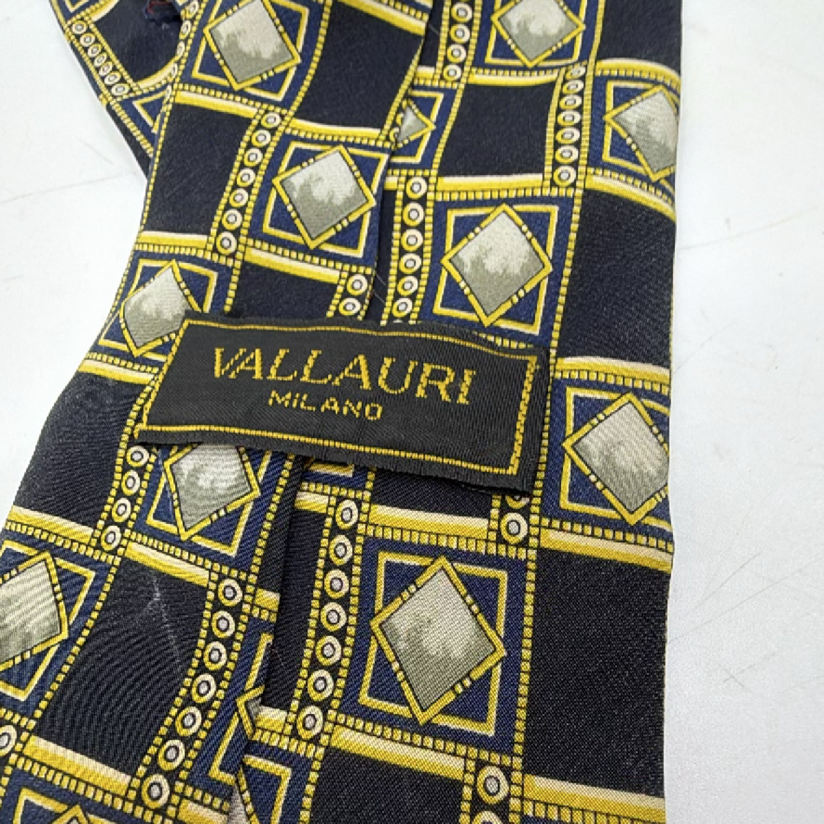 Vallauri Blue Geometric Silk Necktie
