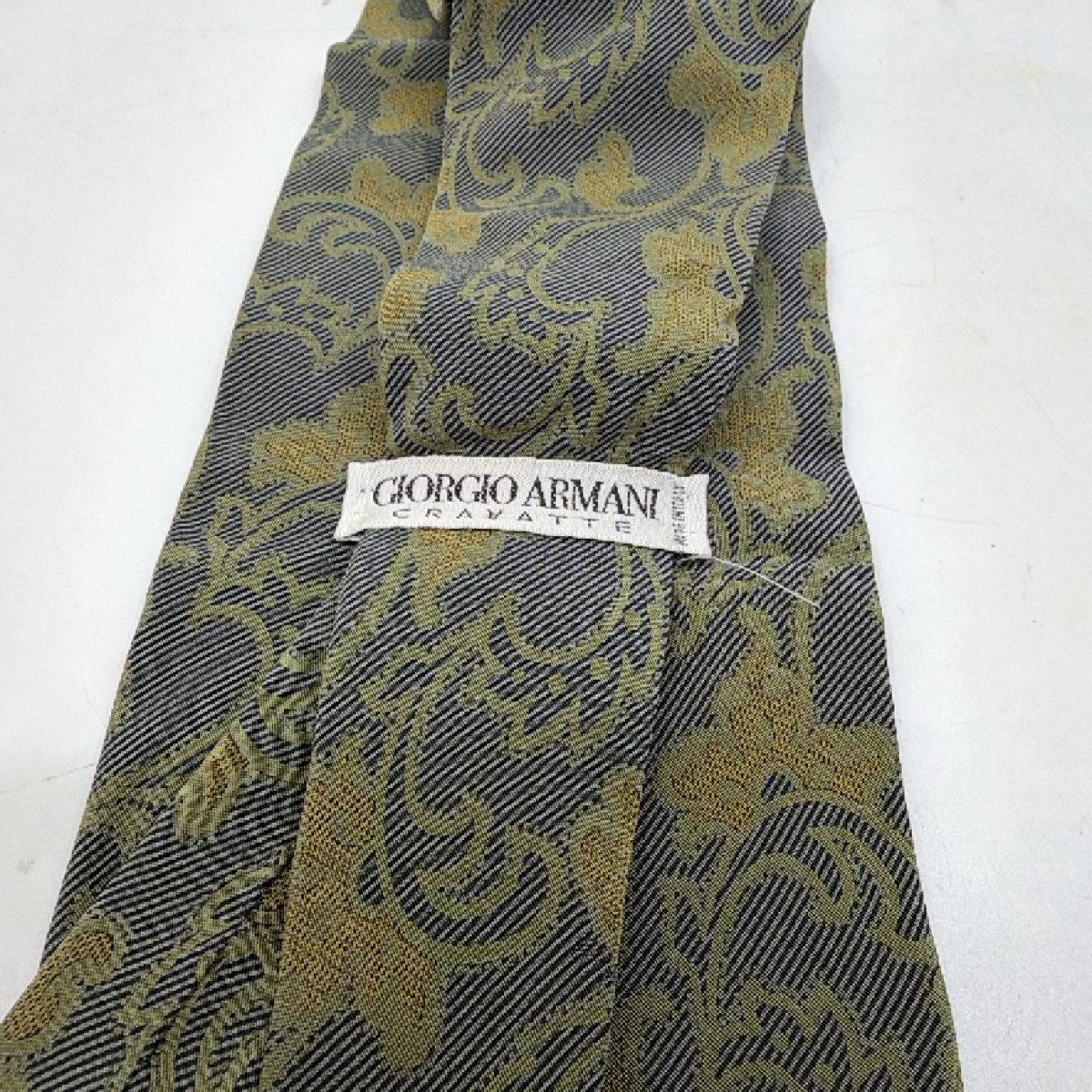 Giorgio Armani Paisley Jacquard Blue Silk Necktie