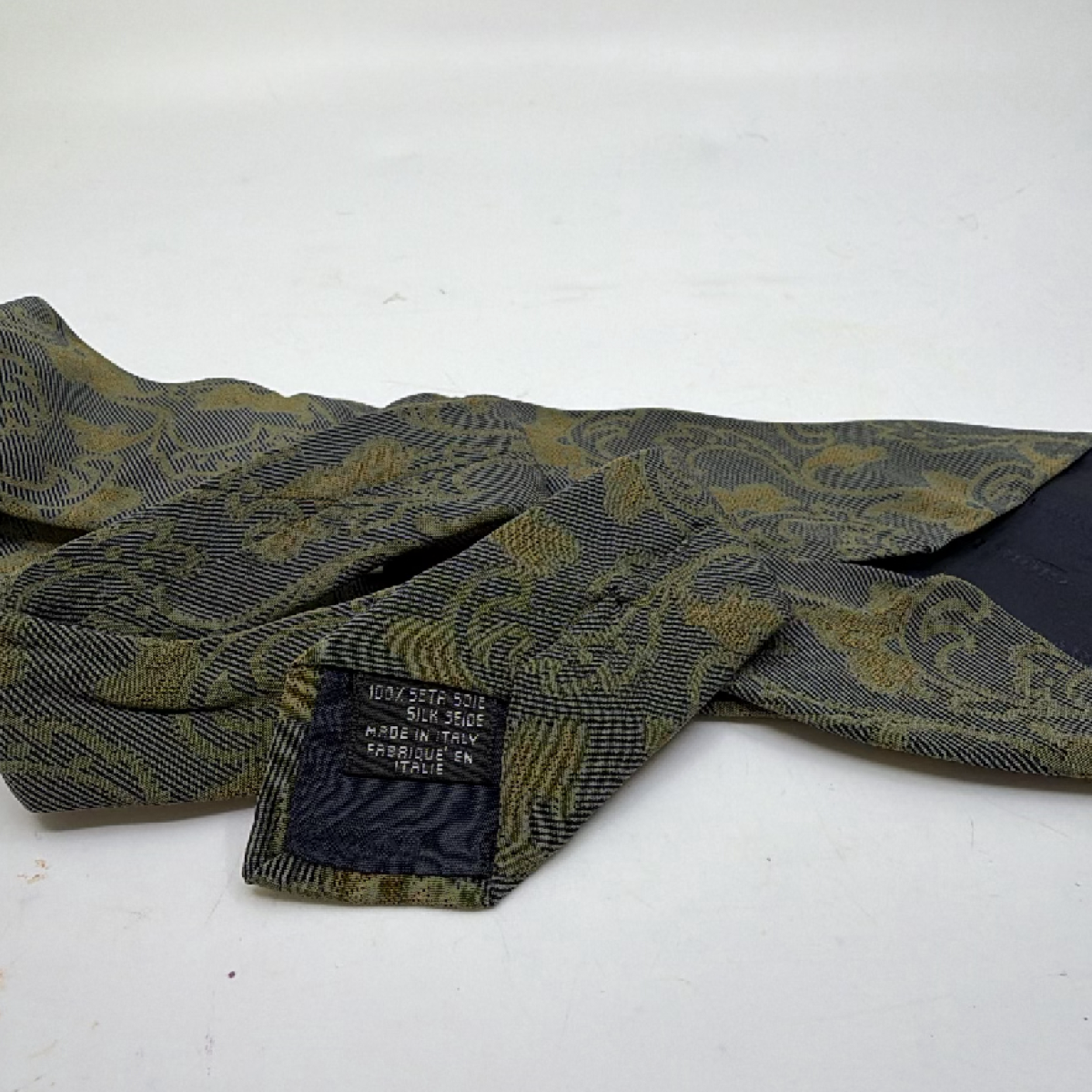 Giorgio Armani Paisley Jacquard Blue Silk Necktie