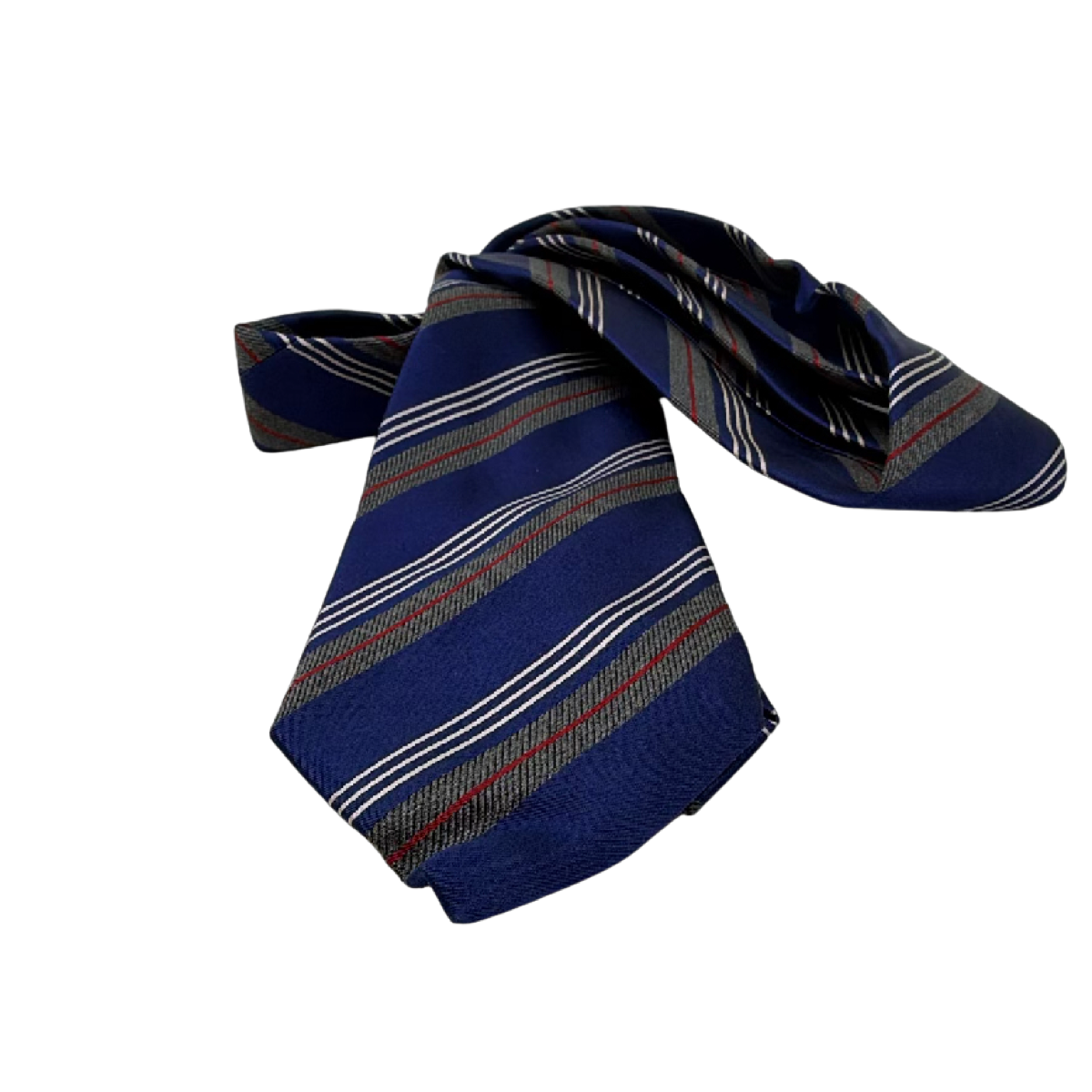 DKNY Striped Blue Silk Necktie