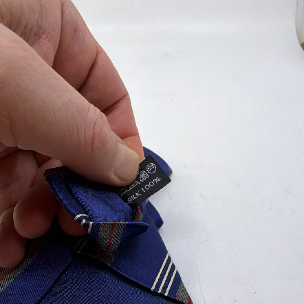 DKNY Striped Blue Silk Necktie