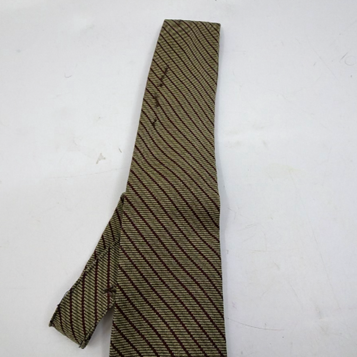 Polo by Ralph Lauren Diagonal Stripe Brown Wool Blend Necktie