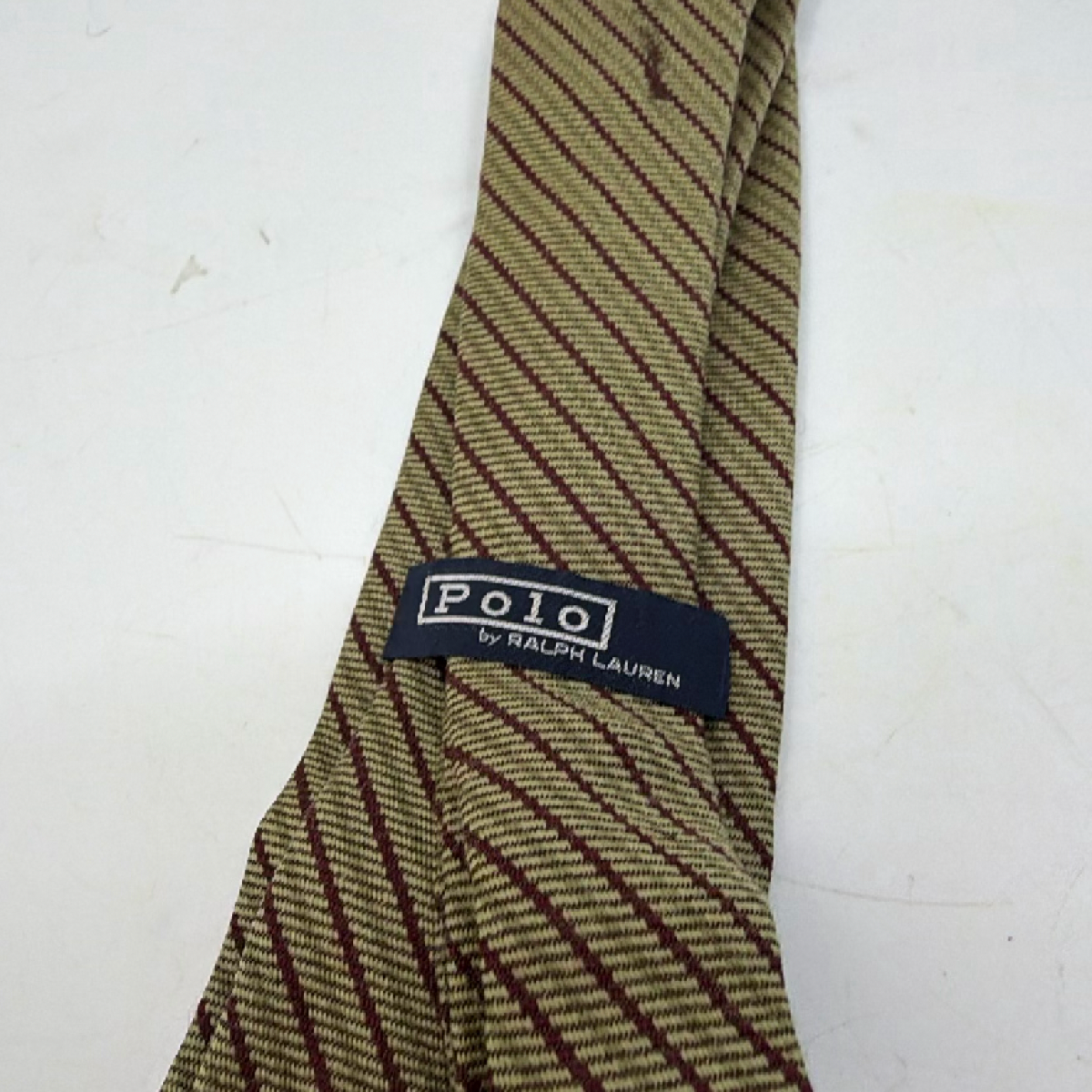Polo by Ralph Lauren Diagonal Stripe Brown Wool Blend Necktie