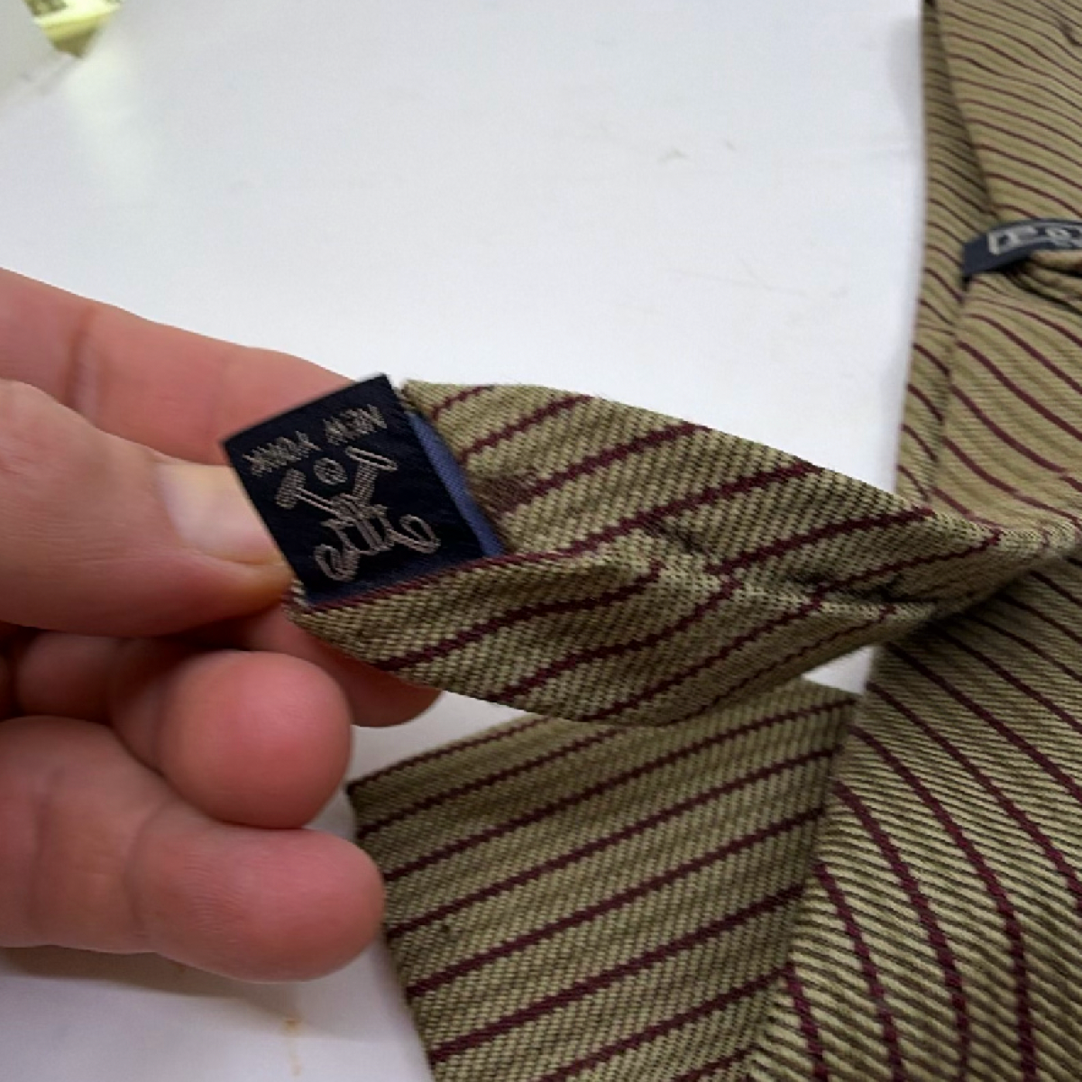Polo by Ralph Lauren Diagonal Stripe Brown Wool Blend Necktie