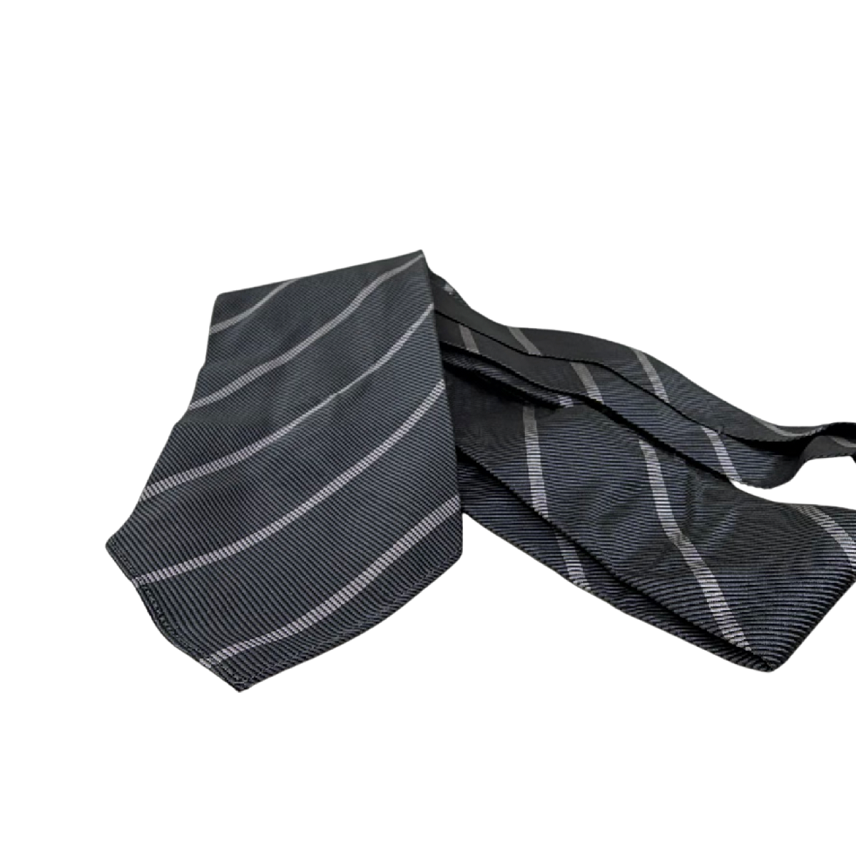 Giorgio Armani Striped Grey Silk Tie