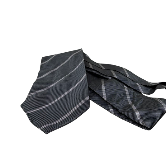 Giorgio Armani Striped Grey Silk Tie